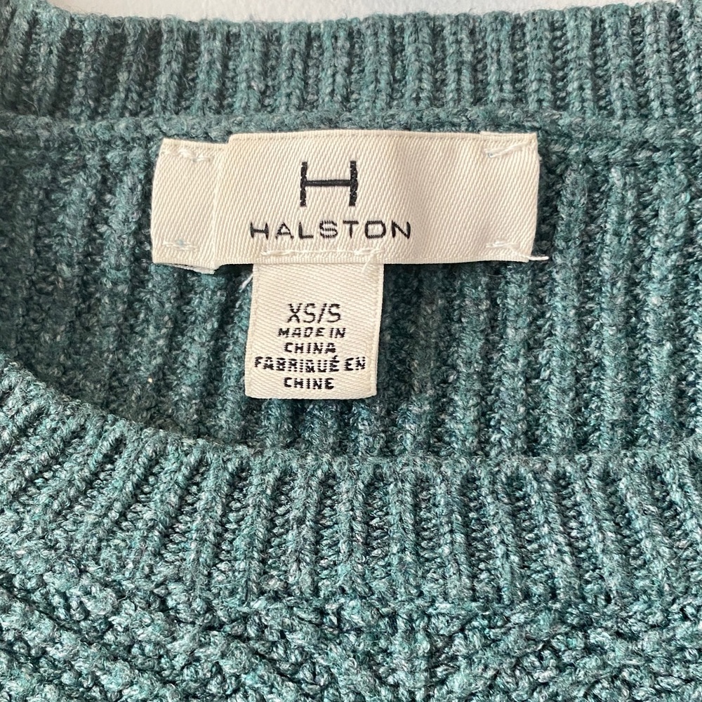 Halston Heritage Women's Teal Crewneck Sweater - Picture 3 of 8